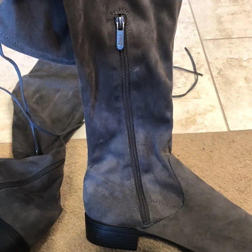CIRCUS by Sam Eldelman gray suede boots - Picture 9 of 12